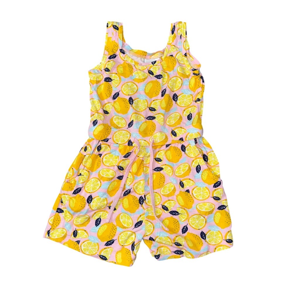 Alex's Lemonade Stand Romper Toddler 3T‎ Pink Yellow Excellent Fruit Print